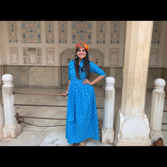 Blue ankle length kurta - Picture 3 of 3